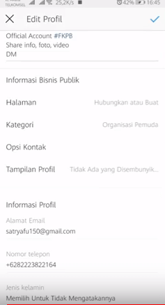 cara mengganti email instagram