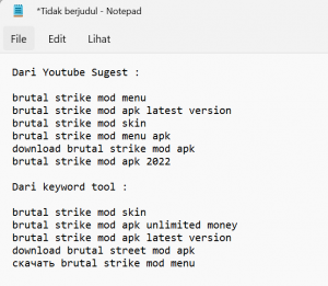 hasil riset keyword
