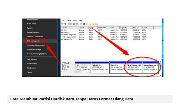 Cara Membuat Partisi Hardisk Baru Tanpa Harus Format Ulang Data