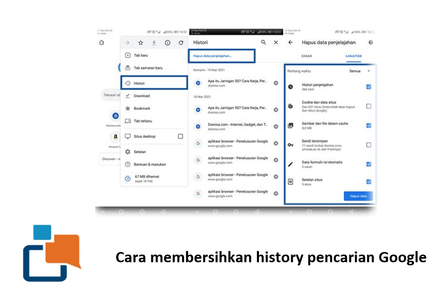 Cara membersihkan history pencarian Google