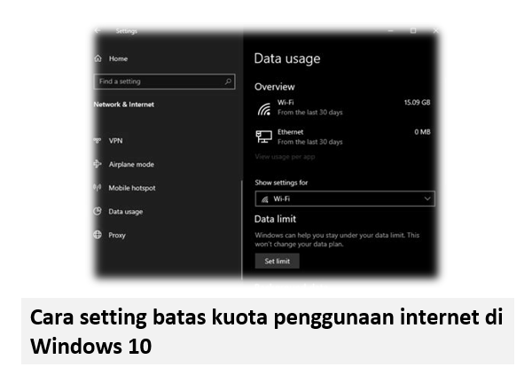 Setting Batas Kuota Penggunaan Internet di Windows 10