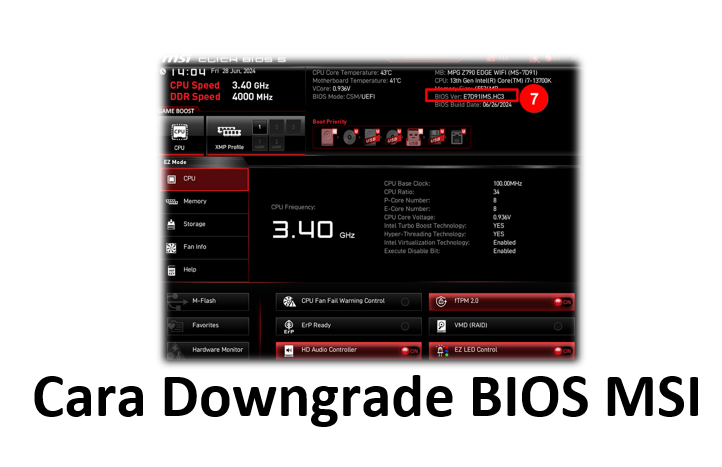 Cara Downgrade BIOS MSI