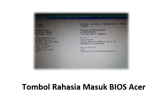 Tombol Rahasia Masuk BIOS Acer
