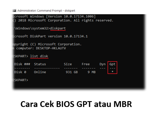Cara Cek BIOS GPT atau MBR