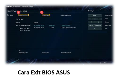 Cara Exit BIOS ASUS
