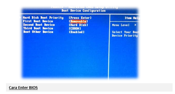 Cara Enter BIOS