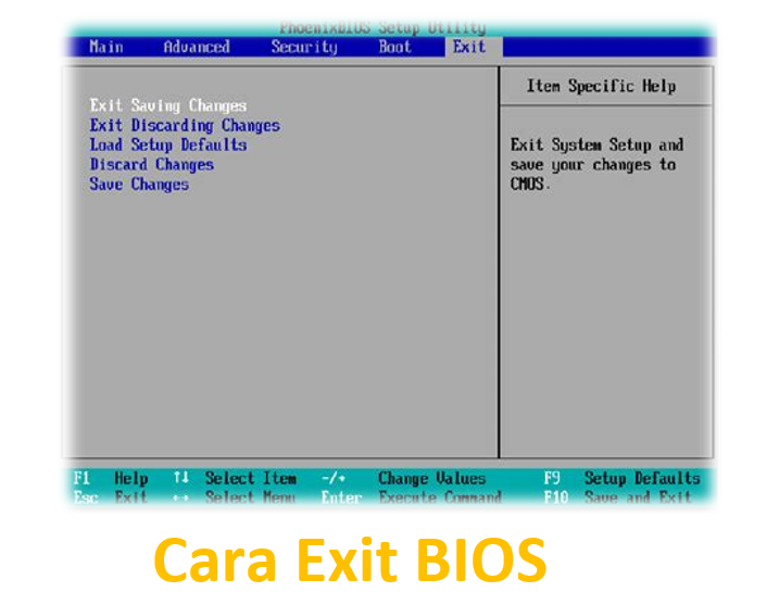 Cara Exit BIOS