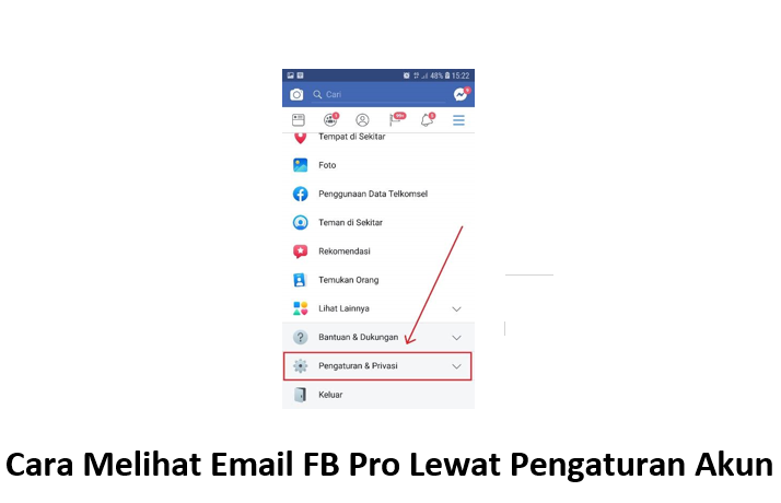 Cara Melihat Email FB Pro Lewat Pengaturan Akun