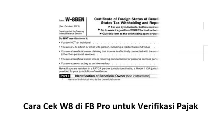 Cara Cek W8 di FB Pro untuk Verifikasi Pajak