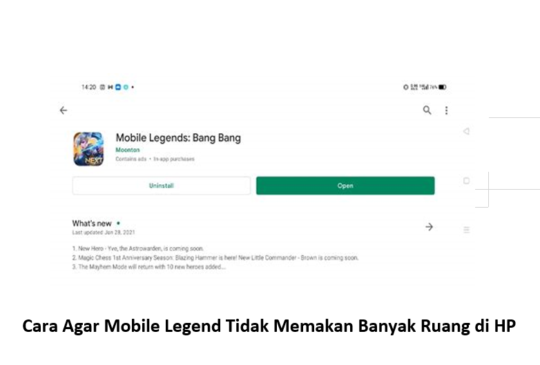 Cara Agar Mobile Legend Tidak Memakan Banyak Ruang di HP